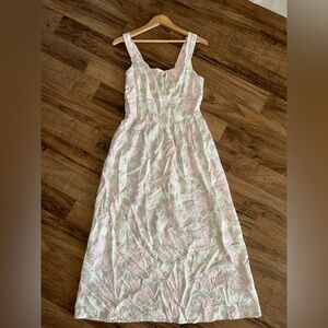 Linen Floral “Milkmaid” Dress
